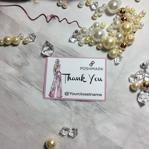 Thank You Cards,100  New Thank You Customers Card / Retro  Palazo pants Pattern - Picture 4 of 14